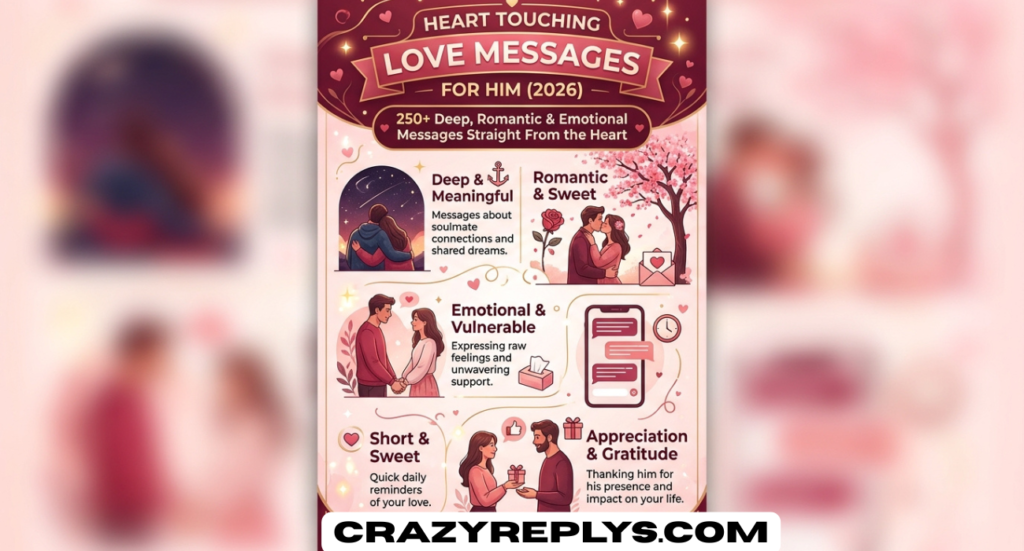 Heart Touching Love Messages for Him (2026): 250+ Deep, Romantic & Emotional Messages Straight From the Heart