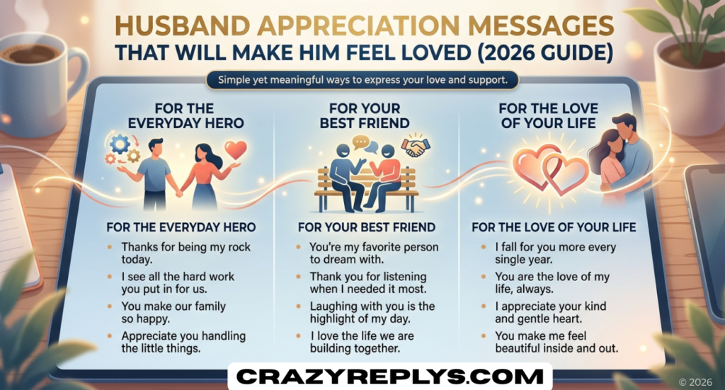 Husband Appreciation Messages That Will Make Him Feel Loved (2026 Guide)