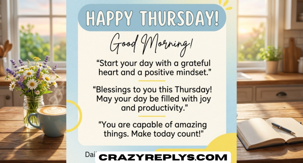 Positive Good Morning Thursday Quotes: 260+ Inspiring Wishes, Blessings & Messages to Brighten Your Day