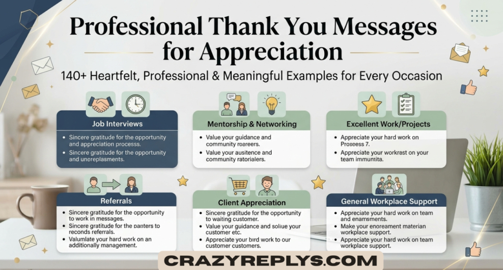 Professional Thank You Messages for Appreciation: 140+ Heartfelt, Professional & Meaningful Examples for Every Occasion